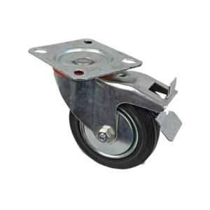4 Ruedas De Goma Fijas 85mm Con Base Para Carro.
