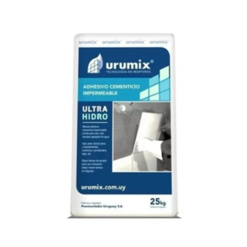 Adhesivo Cementico Impermeable 25 Kg Urumix Ultra Hidro