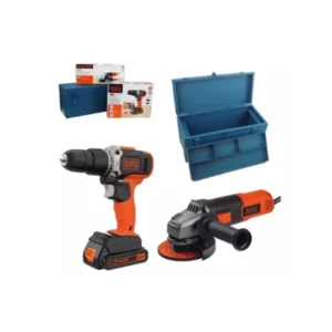 Combo Caja Herramientas + Taladro Y Amoladora Black&decker
