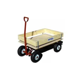 Ecotrailer con baranda de madera rueda inflables Hermasur